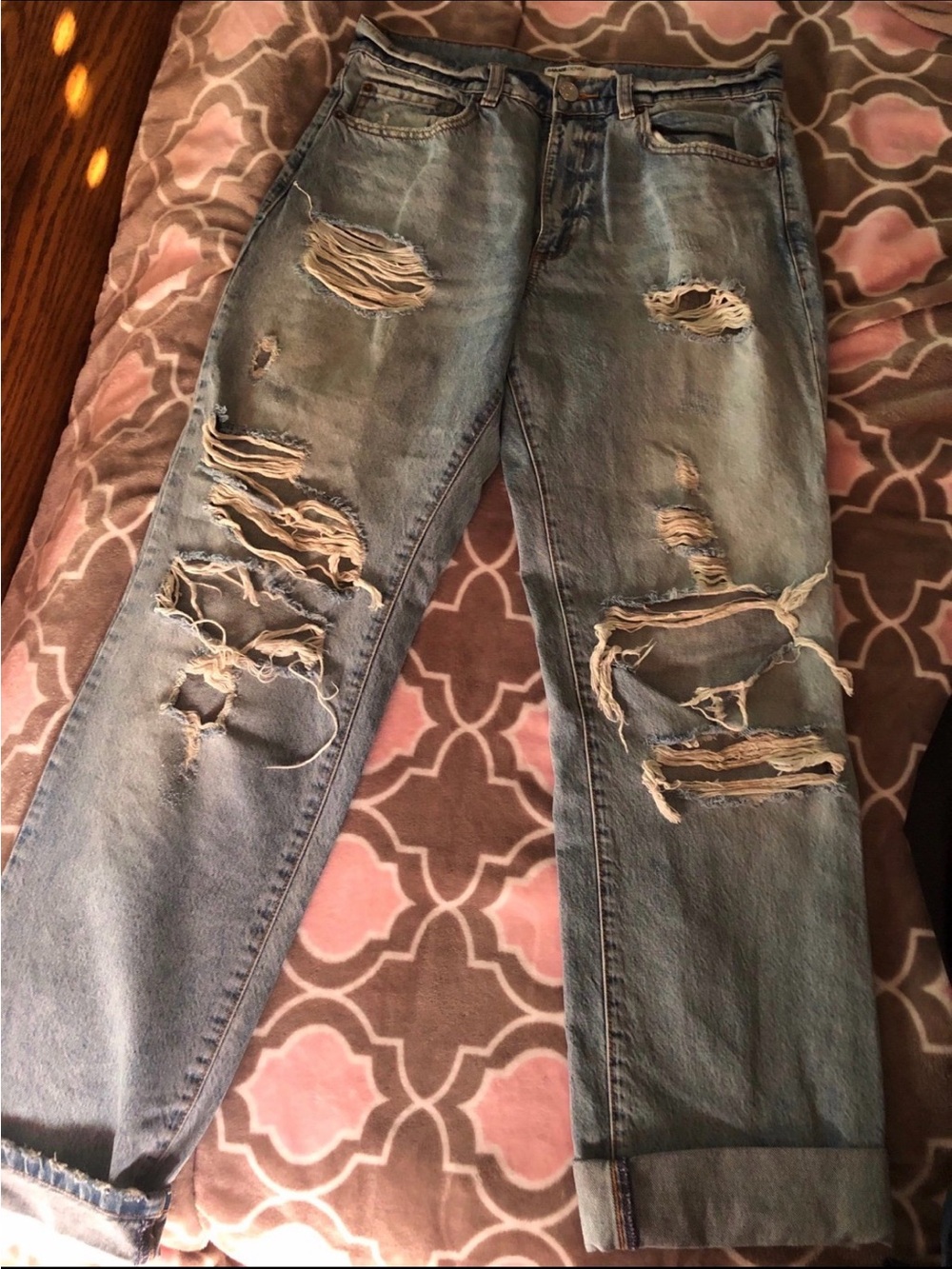 Garage denim boyfriend jeans like new 100 percent cotton distressed jeans womens